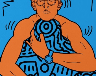 Keith Haring / digital portrait / A5 print