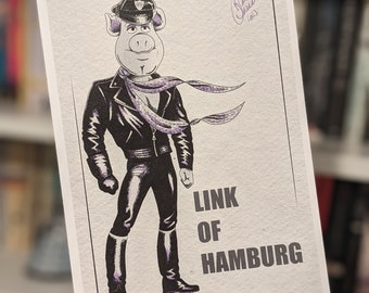Link Of Hamburg / Link Hogthrob / Tom von Finland / Muppet / Schwein / A5 Druck