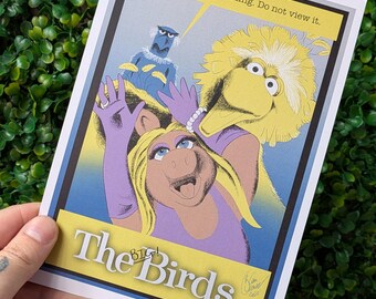 Miss Piggy in The (Big) Birds / Muppets / A5 print / movie mashup