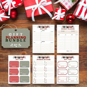 Christmas Gift List, Printable Gift Planner, Printable Gift Tags, Printable Gift List, Gift Planner, Instant Download, Stocking Stuffer