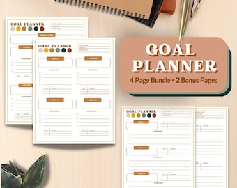 Goal Planner, Goal Setting, Goal Progress, Productivity Planner, Goal Tracker, Printable Goal Planner, Goal Planning Worksheet, Downloadable