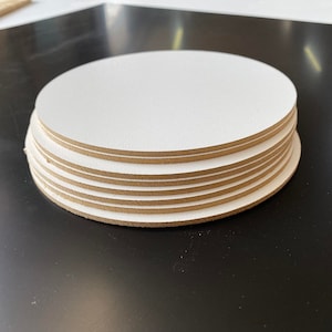 Sleek White HDF Cake Boards 3mm, Single-Sided Laminated Dessert Bases, Pie Supports, Pastry Discs image 1