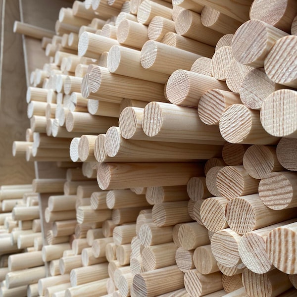 Light Pine Pegs, Artistic DIY Dowels, Creative Pine, Craft Sticks, Natural Light Pine Poles, DIY Projects, Light Wood Crafty Sticks