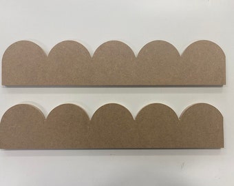 MDF Scallop Pattern Trimmings, Edging, Frill Scallop, Shelf, Scallop Edge Wall for Painting, Flounce, Molding Trim, MDF 10mm