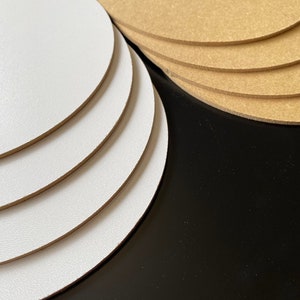 Sleek White HDF Cake Boards 3mm, Single-Sided Laminated Dessert Bases, Pie Supports, Pastry Discs image 3