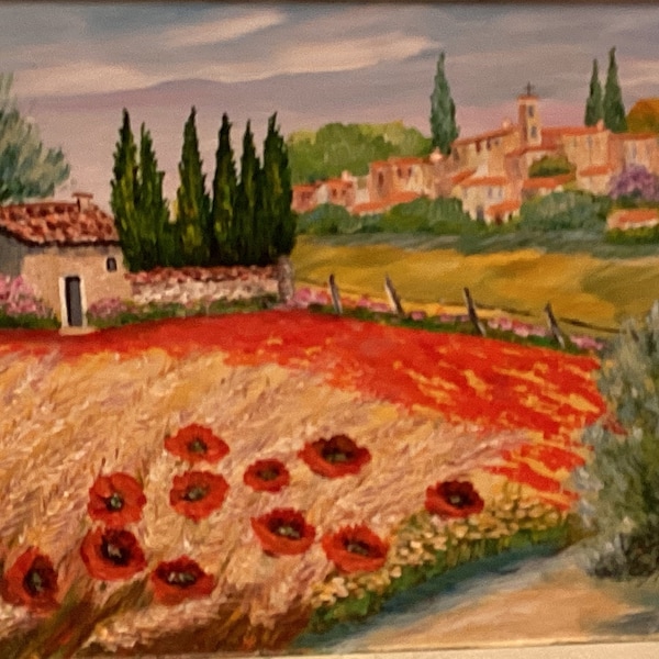 Village provençal peinture acrylique n# 4