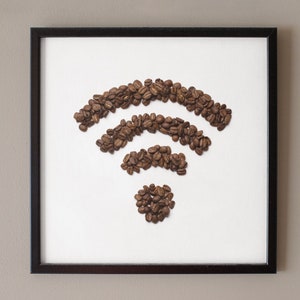 Coffee Bean Wifi Symbol Digital Download - Innovative Coffee-Inspired Decor Art