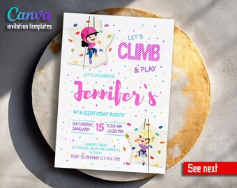 Rock Climbing birthday Invitation, Rock Climbing invitation, Rock Climbing instant download editable boy, printable invitation