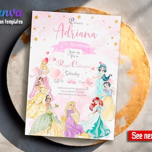 Once upon a time royal party, instant download, Princess Birthday invitation, Girl editable invite template, printable castle invitation