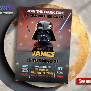 Instant Download stormtrooper invitation, Printable Birthday Invitation, Star invite, wars invitation, darth vader birthday party