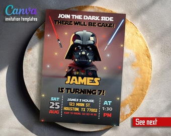 Instant Download stormtrooper invitation, Printable Birthday Invitation, Star invite, wars invitation, darth vader birthday party