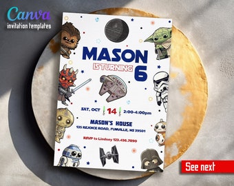 Printable Birthday Invitation, Star invite, wars invitation, darth vader birthday party, Instant Download stormtrooper invitation