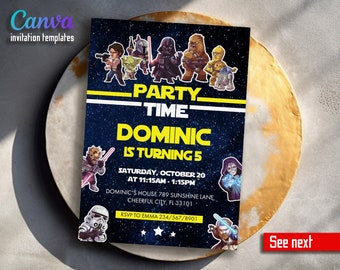 Printable Birthday Invitation, Star invite, wars invitation, darth vader birthday party, Instant Download stormtrooper invitation