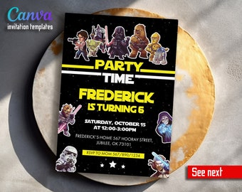 Printable Birthday Invitation, Star invite, wars invitation, darth vader birthday party, Instant Download stormtrooper invitation