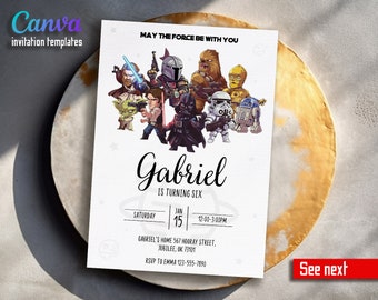 Printable Birthday Invitation, Star invite, wars invitation, darth vader birthday party, Instant Download stormtrooper invitation