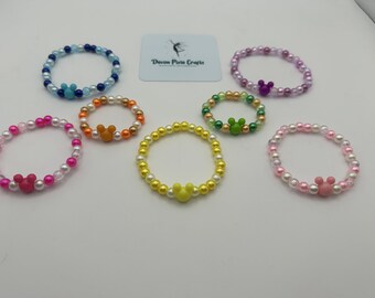 Mouse-Inspired Beaded Stretch Bracelets | Mix & Match Family Sizes | Colourful Handmade Jewellery