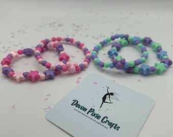 Pastel Beaded Bracelet Set of Two | Handmade UK | Subtle Park-Inspired Jewellery | Pink or Purple