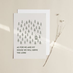 As For Me and My House We Will Serve the Lord Cabin Print Joshua 24 Scripture Art Digital Download Encouraging Bible Verse Gift for Women