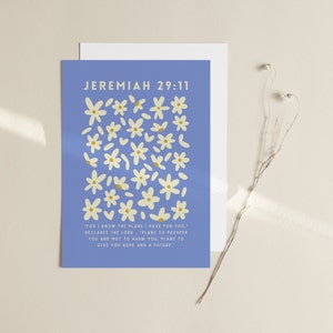 Jeremiah 29:11 Digital Download Daisy Scripture Decor Printable Wall Art Floral Aesthetic Christian Home Decor Christian Print