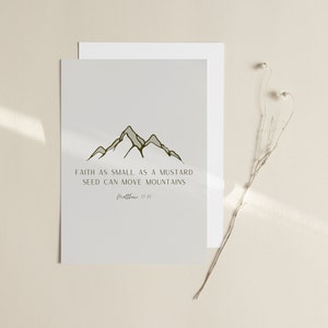 Faith as Small as a Mustard Seed can Move Mountains Digital Download Nature Hiking Print Faith Art Gifts for Women Scripture Print