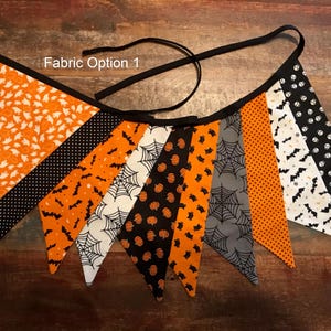 Halloween Bunting Flag Banner Fabric Garland Pennants, Halloween Decor, Halloween Party Flags