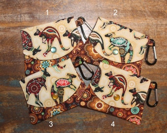 Mini Travel Wallet with Carabiner Clip, 3-Pocket Fabric Card Holder, Small Clip-on Pouch for ID and Cash, Medical Alert Case