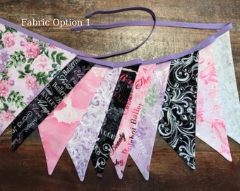 Ballet Bunting Flag Banner Fabric Garland for Bedroom Decor or Dance Studio