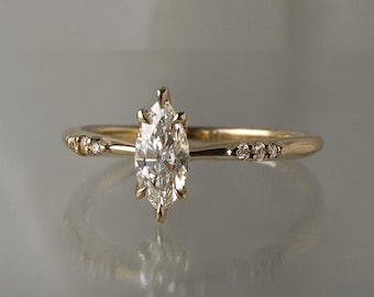 Vintage Lab Grown Diamond Engagement Ring 1.0 CT Certified Solitaire Lab Diamond Wedding Ring Knife Edge Band Anniversary Promise Ring Gift