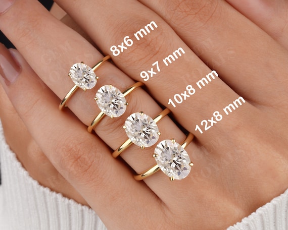 Oval Engagement Ring, Moissanite Diamond Wedding Ring for Women, 1.50 to 4.00 CT Oval Moissanite Solitaire Propose Ring, Anniversary Gift