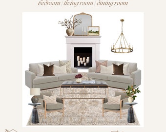Interior Design Presentation Template | virtual decorator, Interior Design Mood Board, E-Decor Service, Interior Stylist Designer