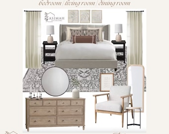 Interior Design Presentation Template | virtual decorator, Interior Design Mood Board, E-Decor Service, Interior Stylist Designer