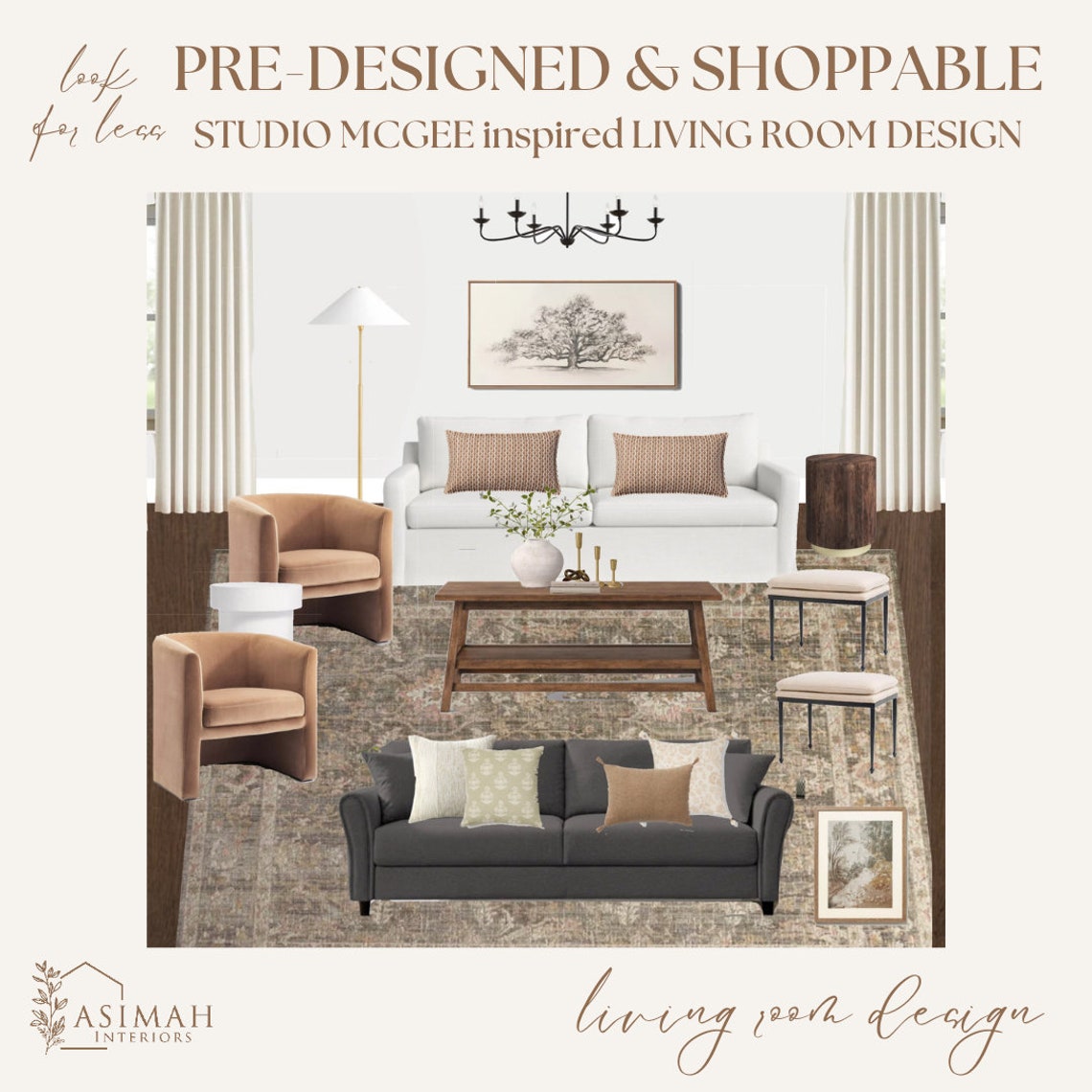 Studio Mcgee Inspired Living Room Design: Mood Board & Shopping Guide ...