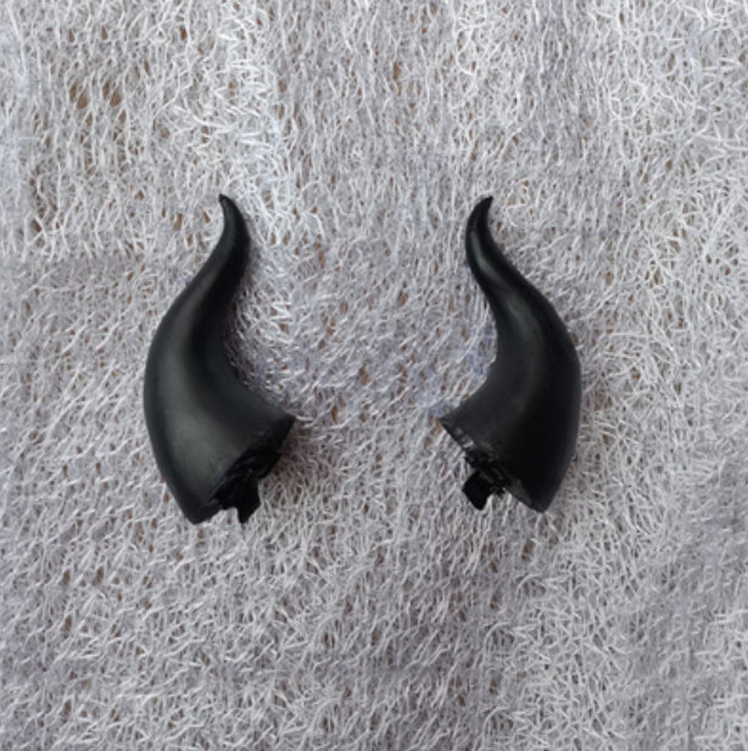 Handmade Black Devil Horns Hair Clip Set Hair Pins Hair Etsy
