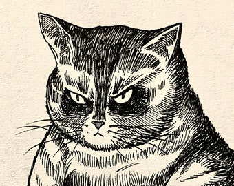 Angry Kitty - A4 Giclee Print