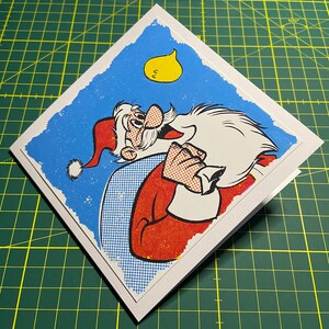 Kerstman ontmoet Boo - 5 x 5" wenskaart