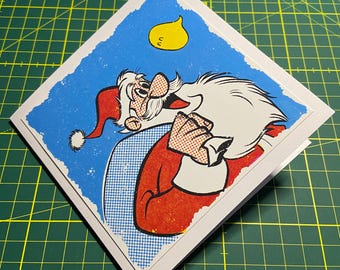 Santa meets Boo - 5 x 5” Greeting Card