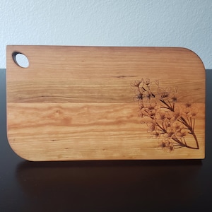 Cherry Blossom Engraved Charcuterie Board - Rustic Charcuterie Board Wooden Custom Wedding Gift Anniversary Farmhouse Decor Serving Tray