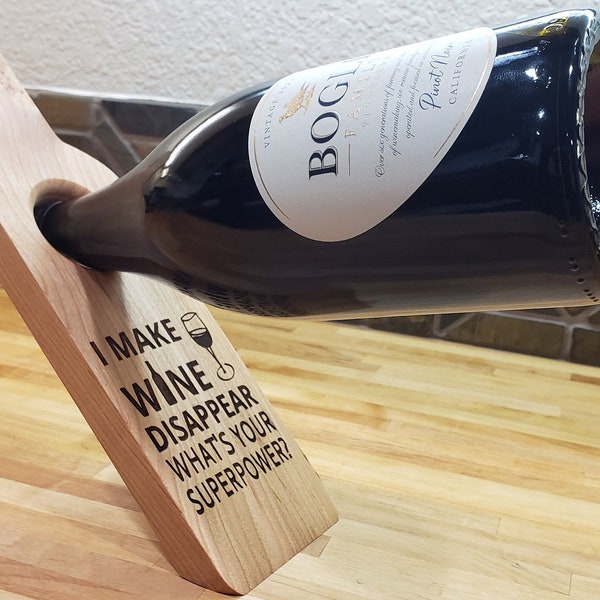 Floating Wine Bottle Holder, Wine Display, Personalized Wine Bottle Display, Wine Rack,
