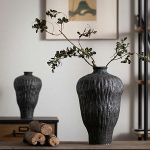 Wabi Sabi Handmade Black Vase