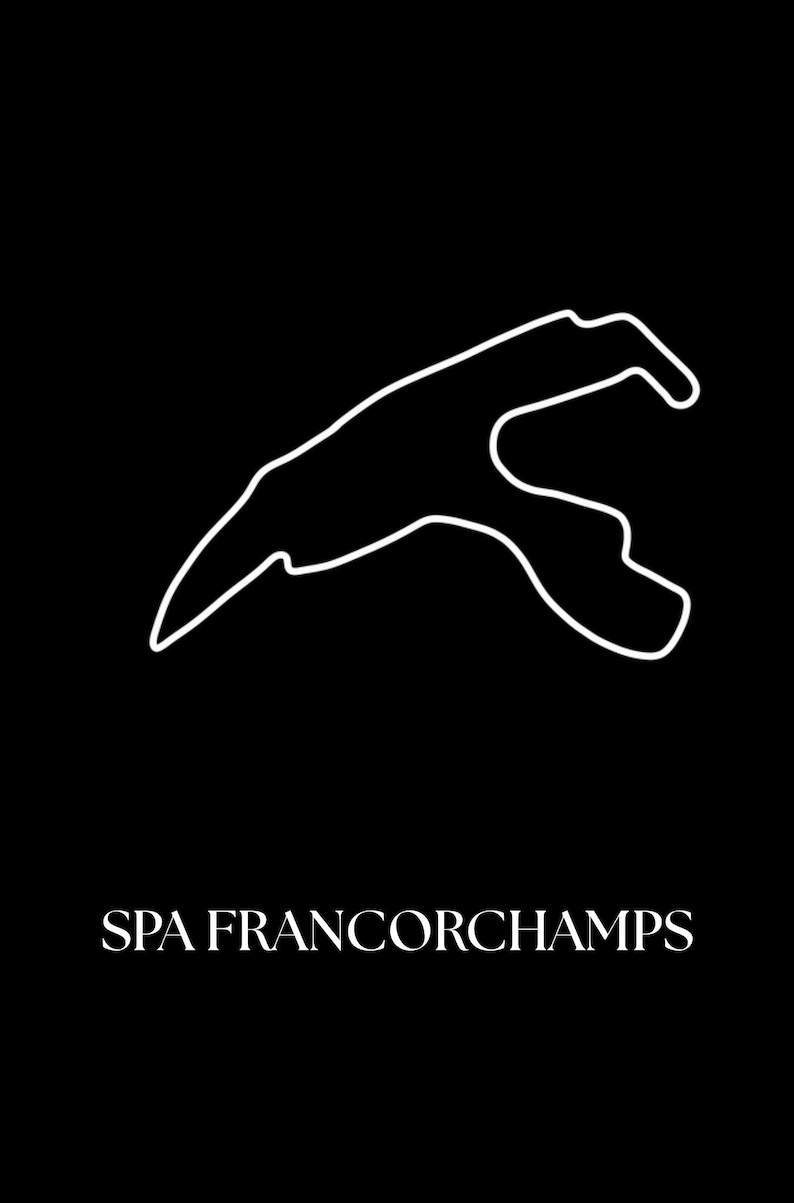Spa Circuit Track Map Printable Wall Art | Motorsport Racing Poster ...