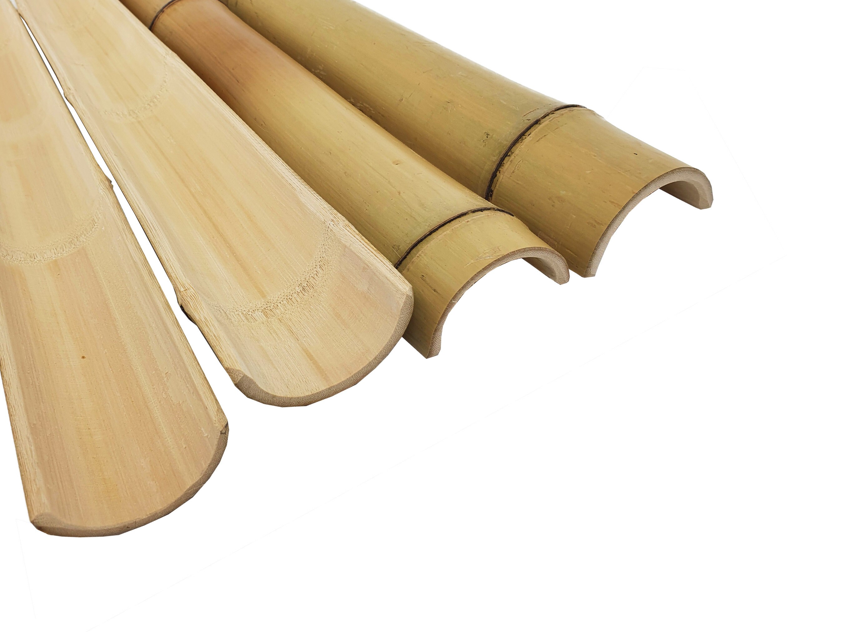Pack of 4 Bamboo Chutes, Bamboo Half Pole, Natural Bamboo, 70/90mm