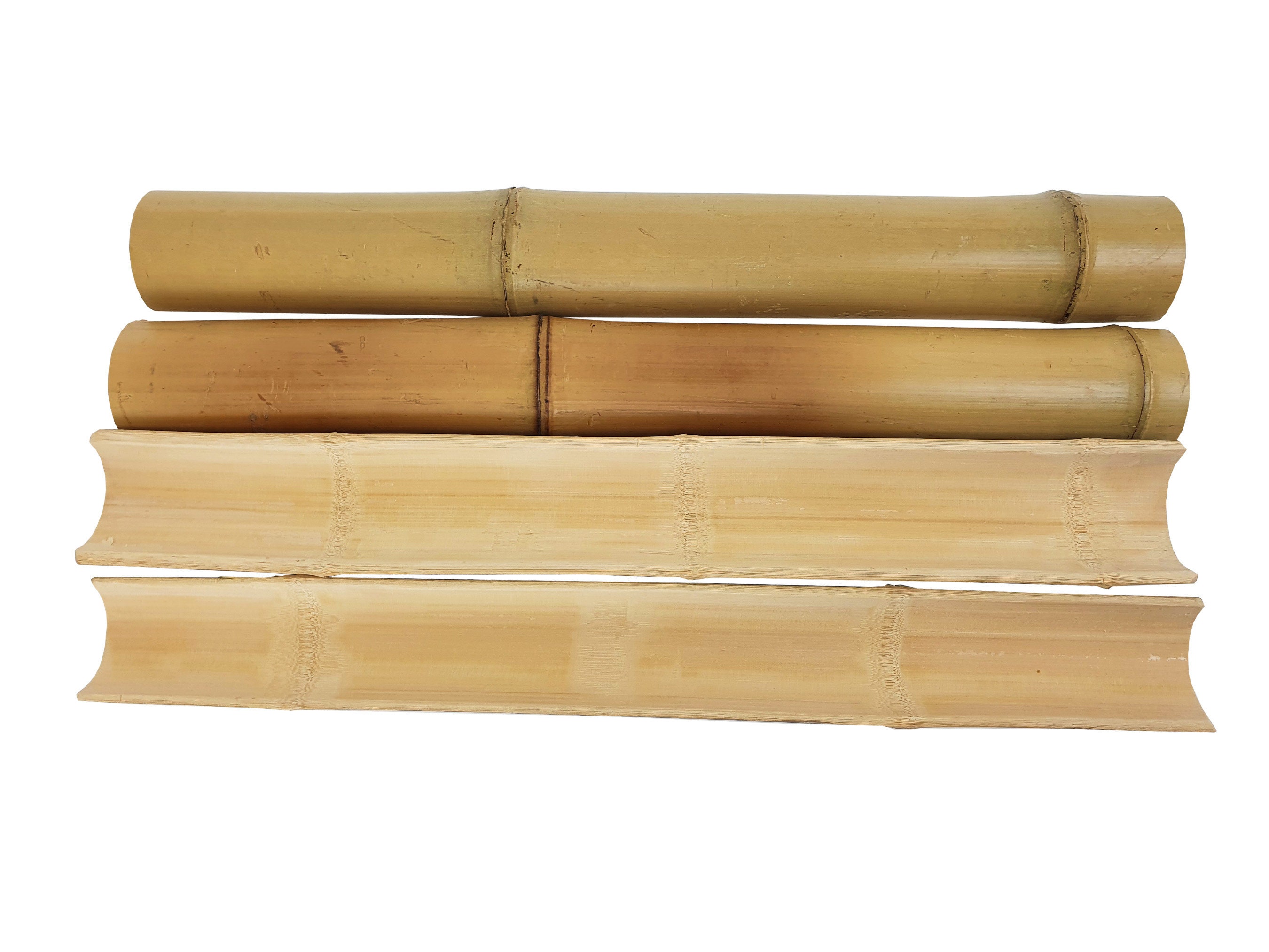 Pack of 4 Bamboo Chutes, Bamboo Half Pole, Natural Bamboo, 70/90mm