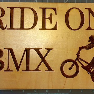 BMX BICYCLE SIGN | Bike shop sign | Laser engraved wood Plaque | Gift for Kids | Wall Art | Gift for Biker | Bicyclist Gift | Bike |