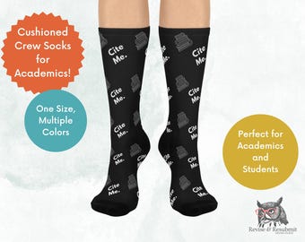 Cite Me Crew Socks: Academic Gift Customized for Professors
