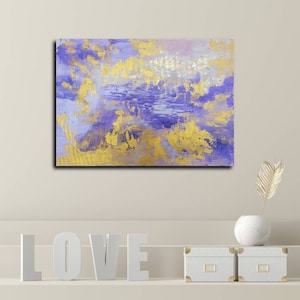 Acrylic painting gold leaf gold painting art modern large image abstract artwork painting art