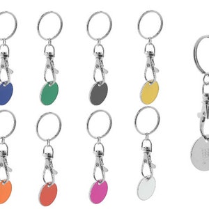 Personalised colourfull metal trolley coin round shape