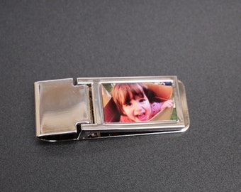 Personalised metal money clip, photo money clip, custom money clip, Rectangle photo