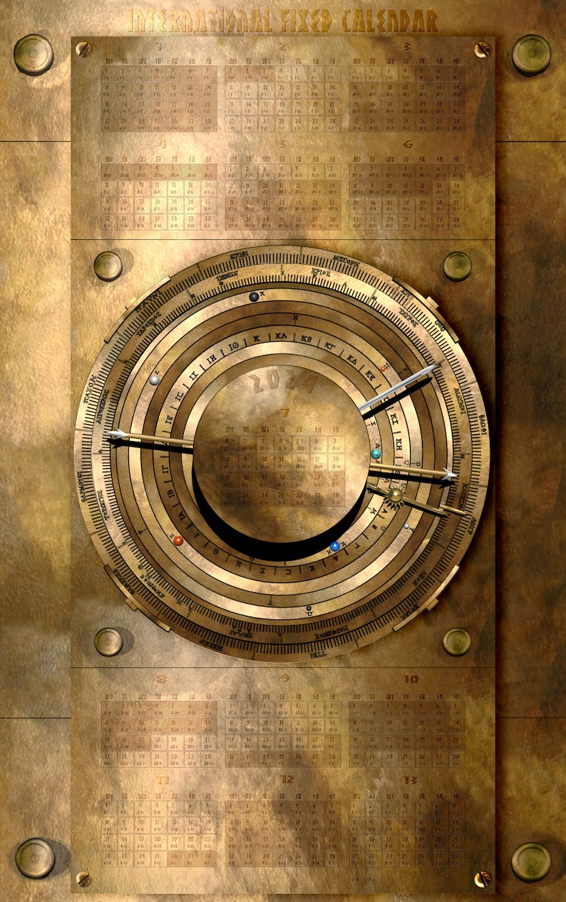 International Fixed Calendar With Antikythera Interface printable Etsy