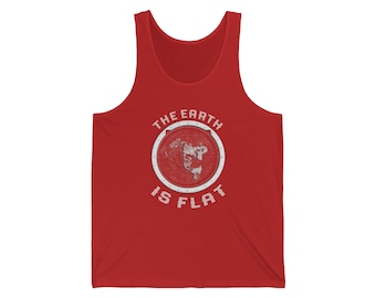 Canotta unisex in jersey con motivo Flat Earth