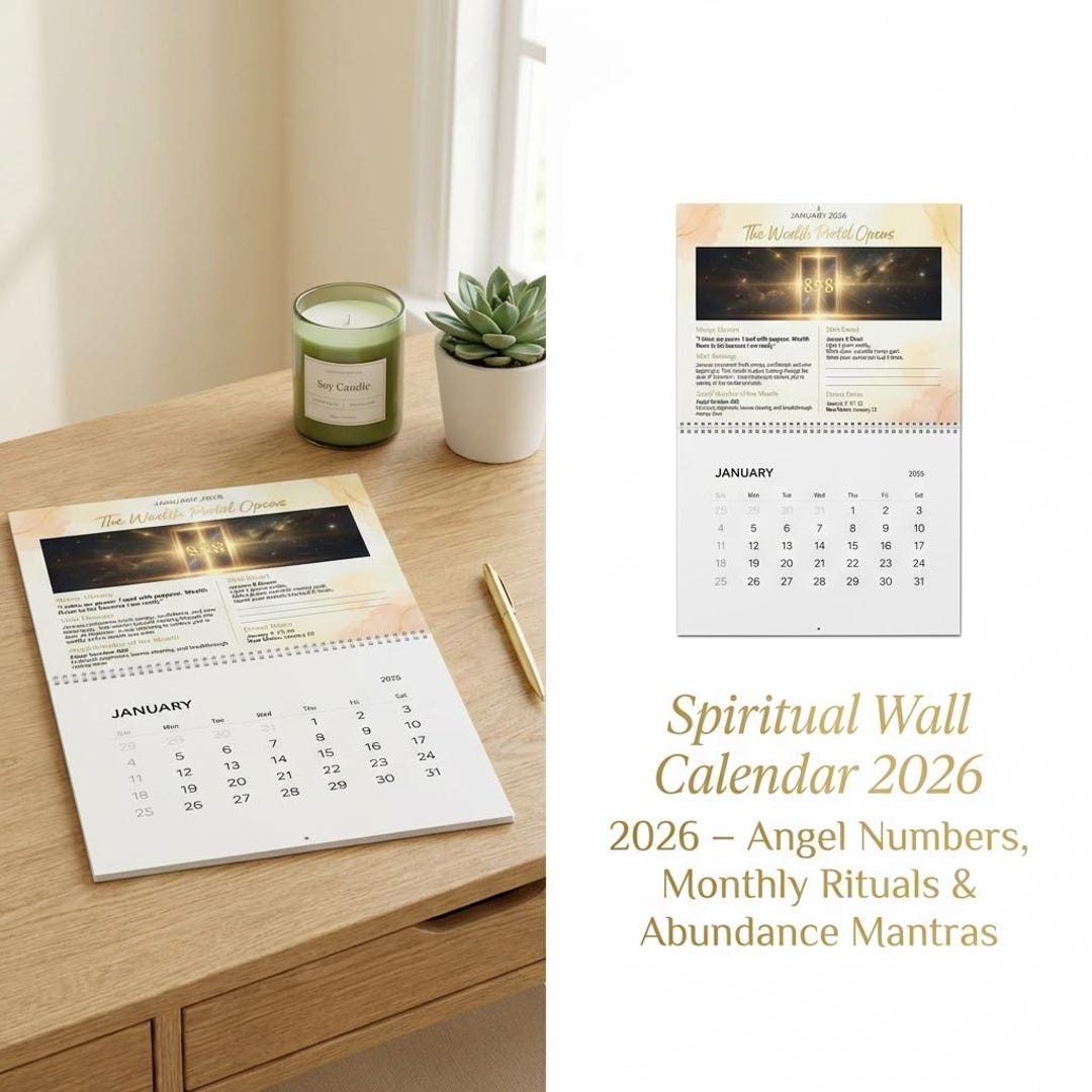 Spiritual Wall Calendar 2026 Angel Numbers Monthly Rituals and ...